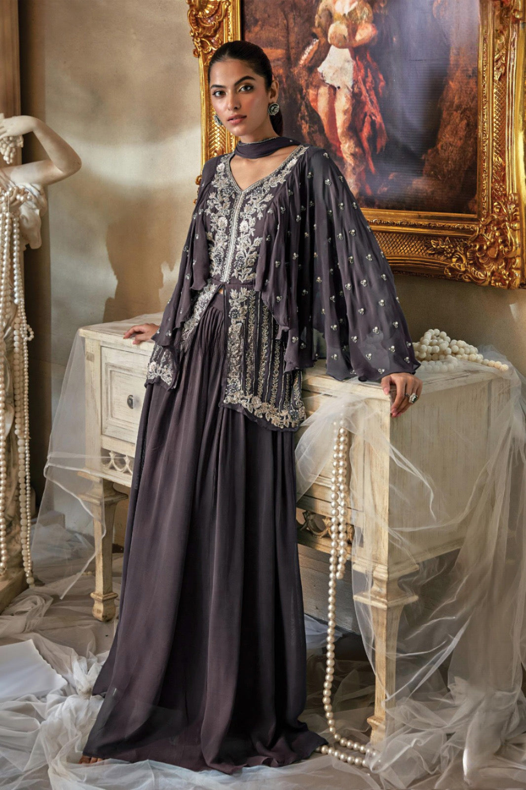 Smoky Grey Embellished Set