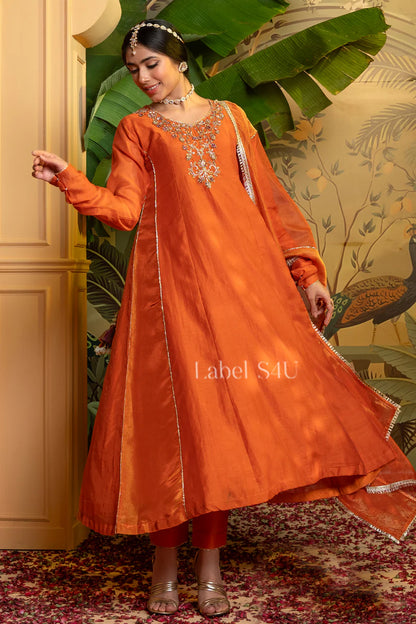 Amber Bloom Anarkali Set