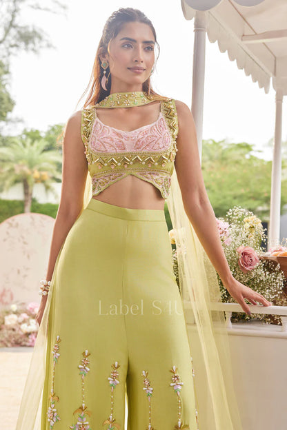 Lime Blossom Sharara Set