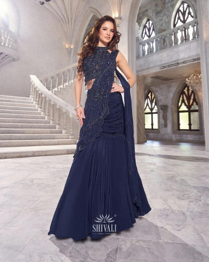 Navy Enchant Lehenga Set