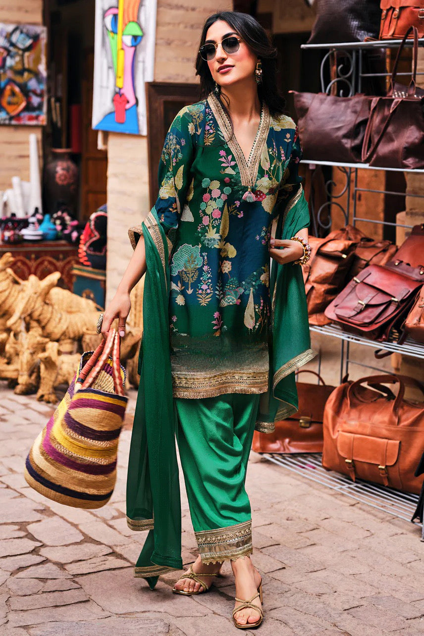 Emerald Mughal Printed Sharara Set