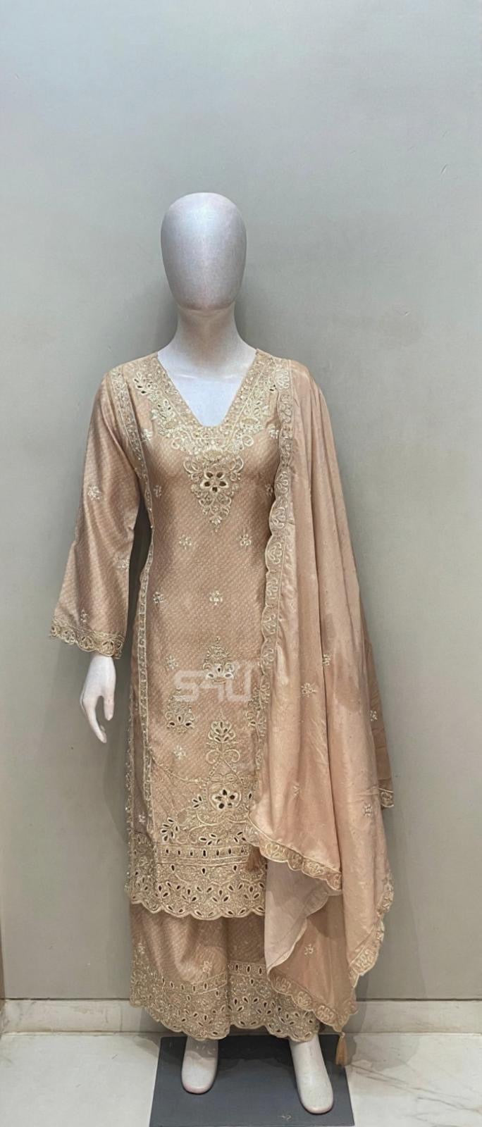 Champagne Lace Kurta Set