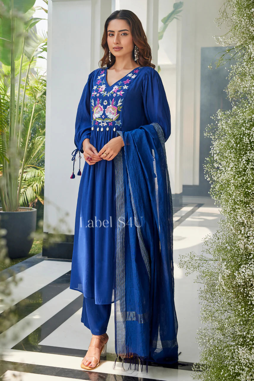 Azure Bloom Kurta Set