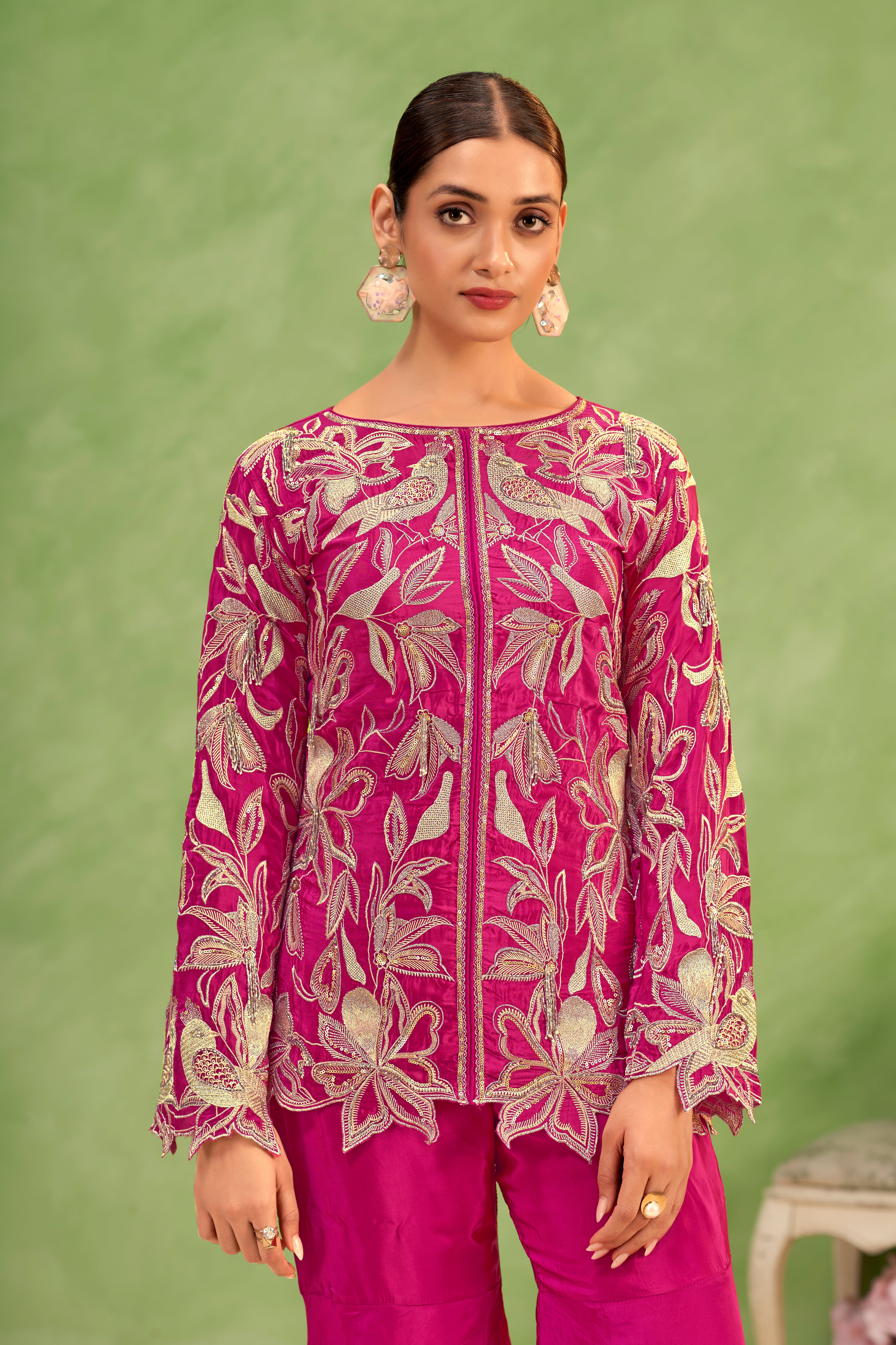 Magenta Floral Sharara Set