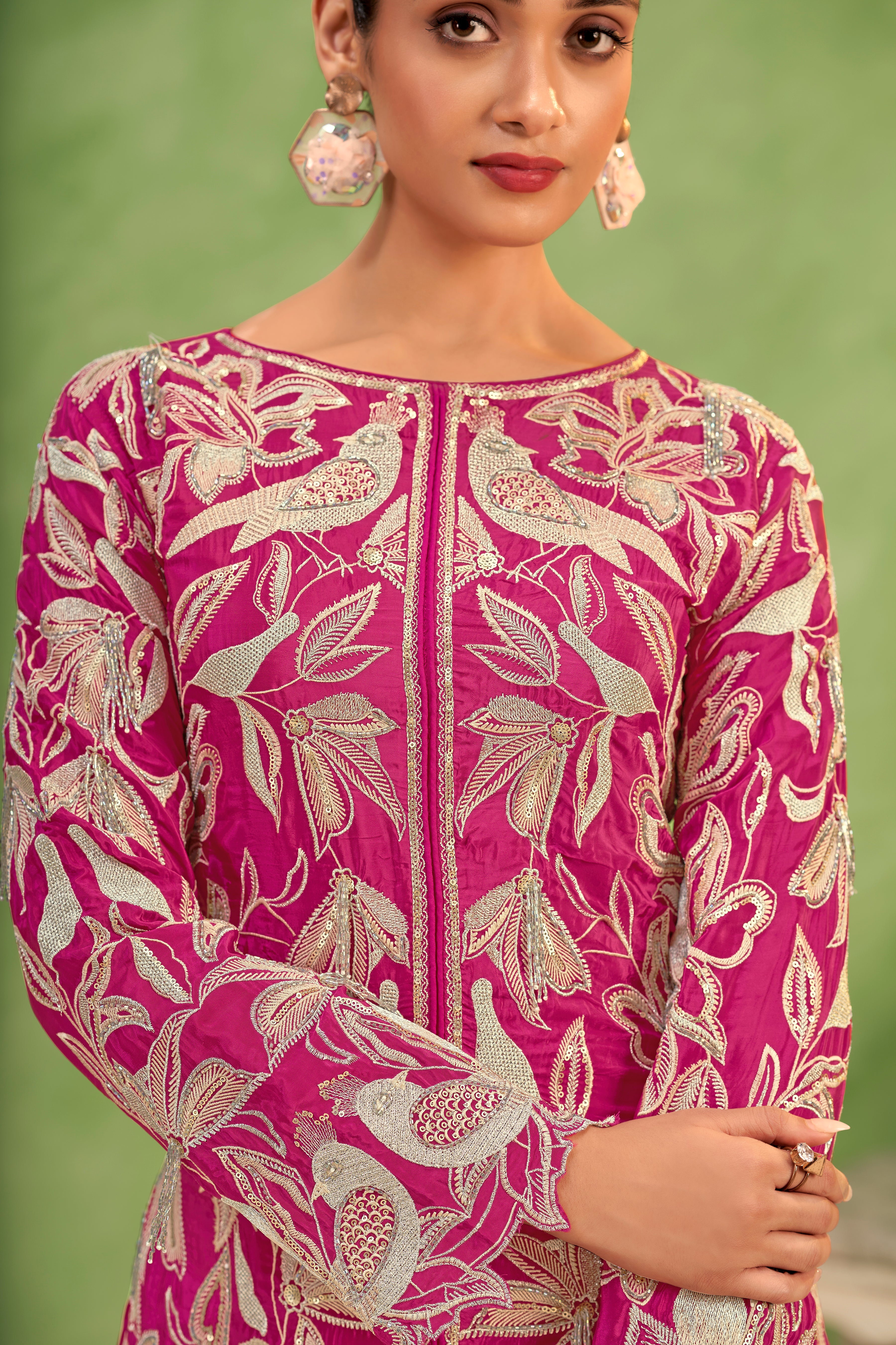 Magenta Floral Sharara Set