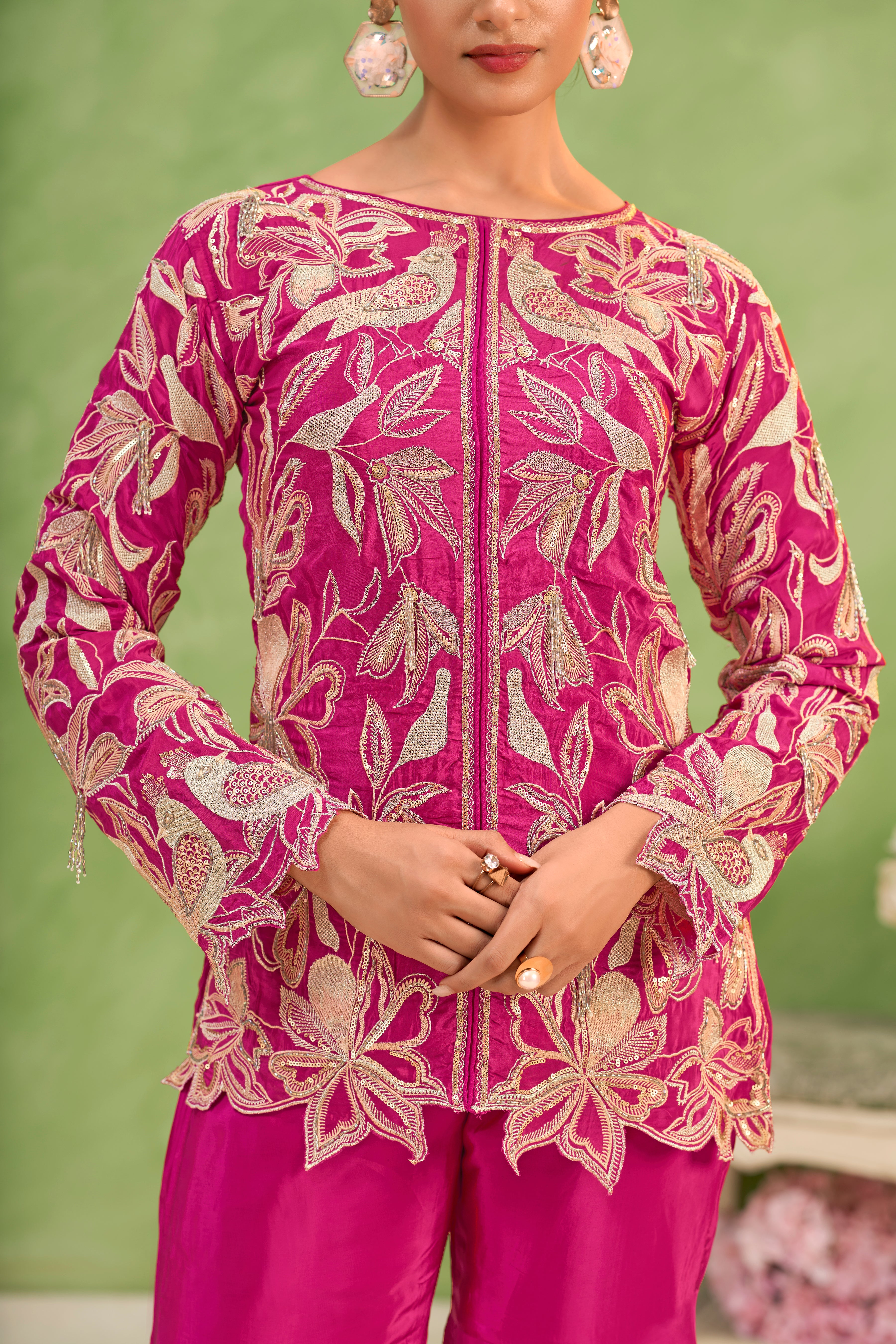 Magenta Floral Sharara Set