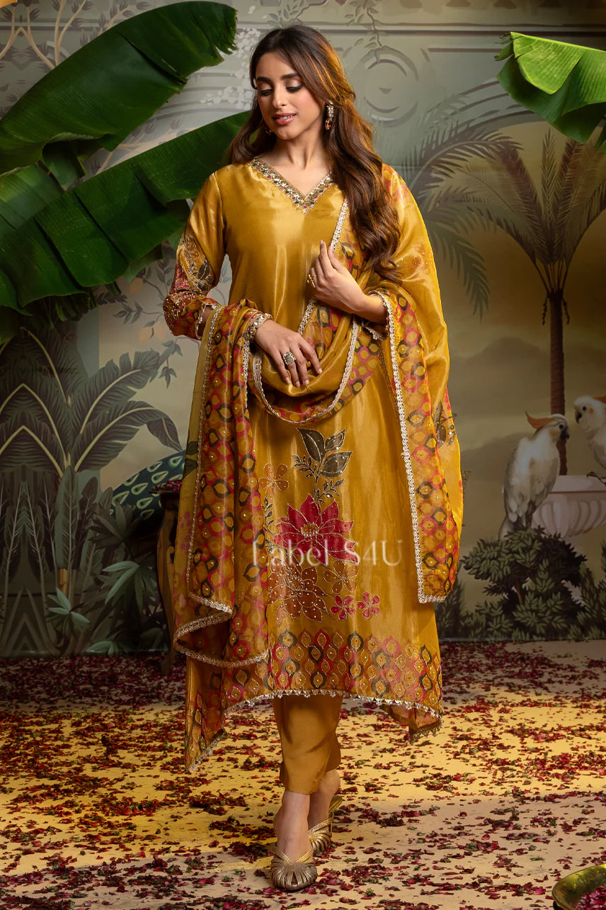 Golden Bloom Kurta Set