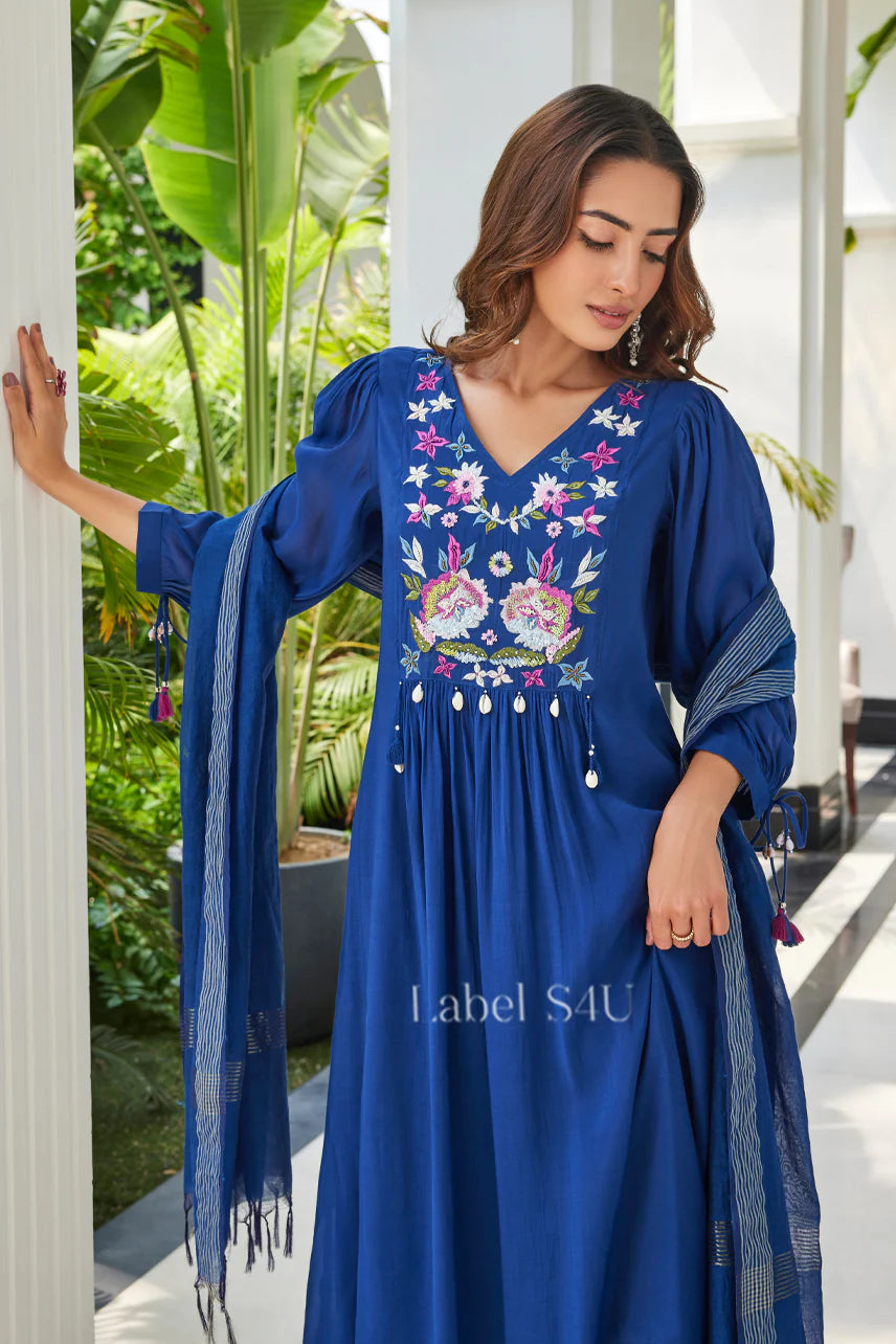 Azure Bloom Kurta Set