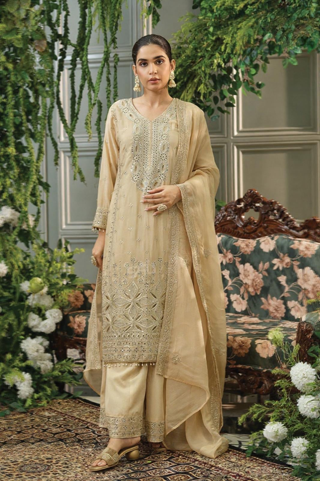 Champagne Garden Kurta Set