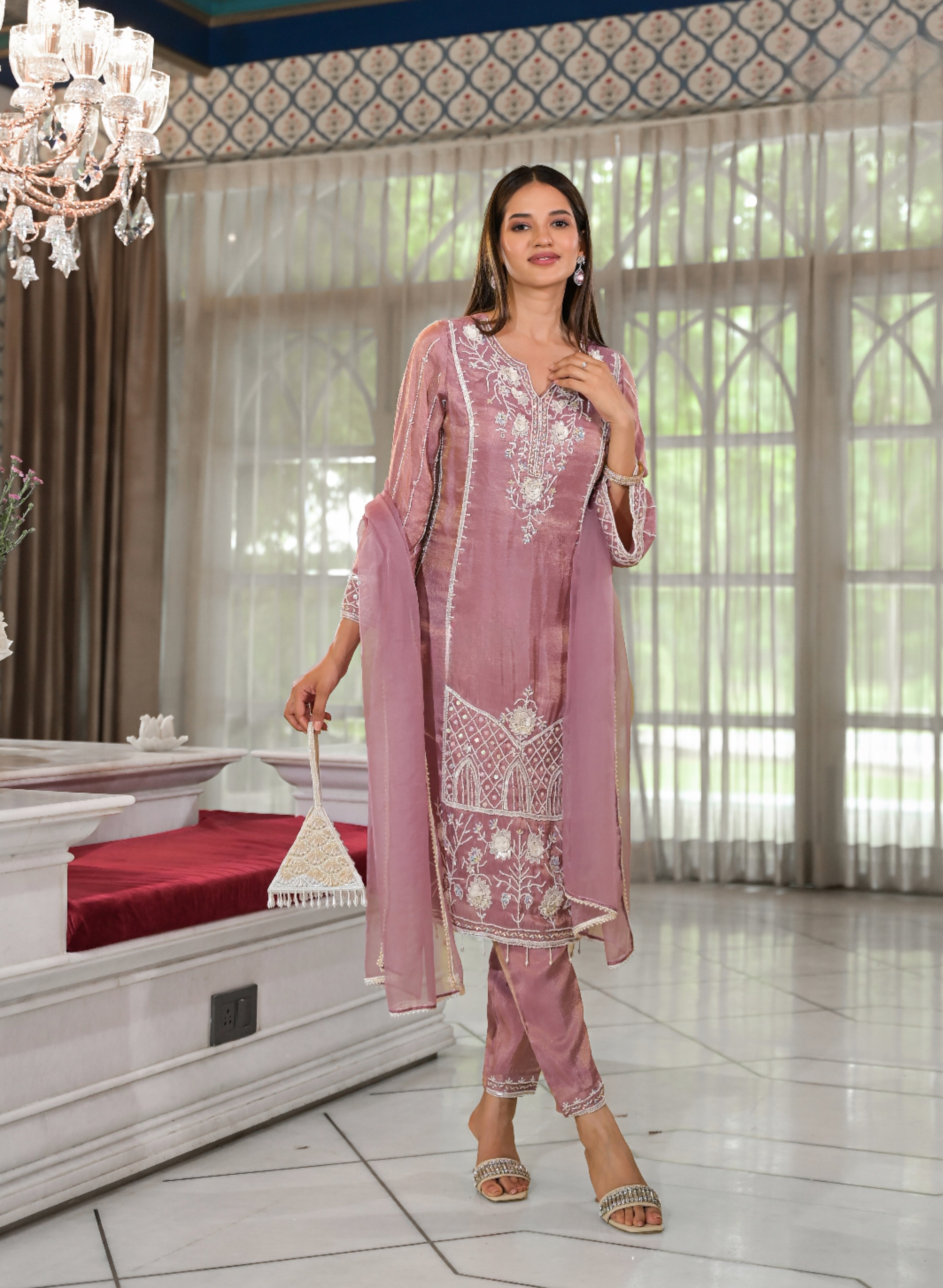 Rosewood  Embroidered Set