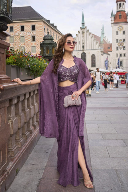Plum Aura Drape Set
