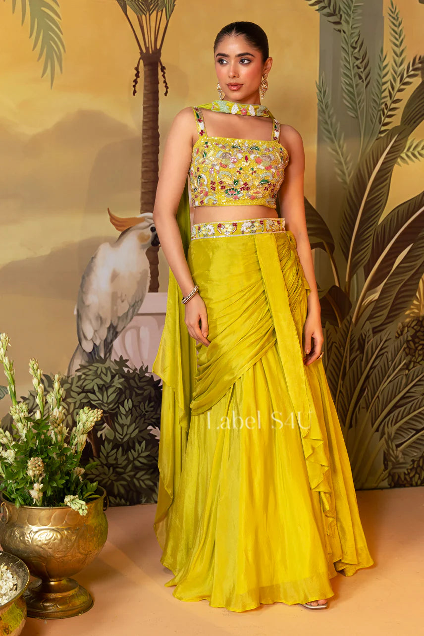 Golden Garden Lehenga Set
