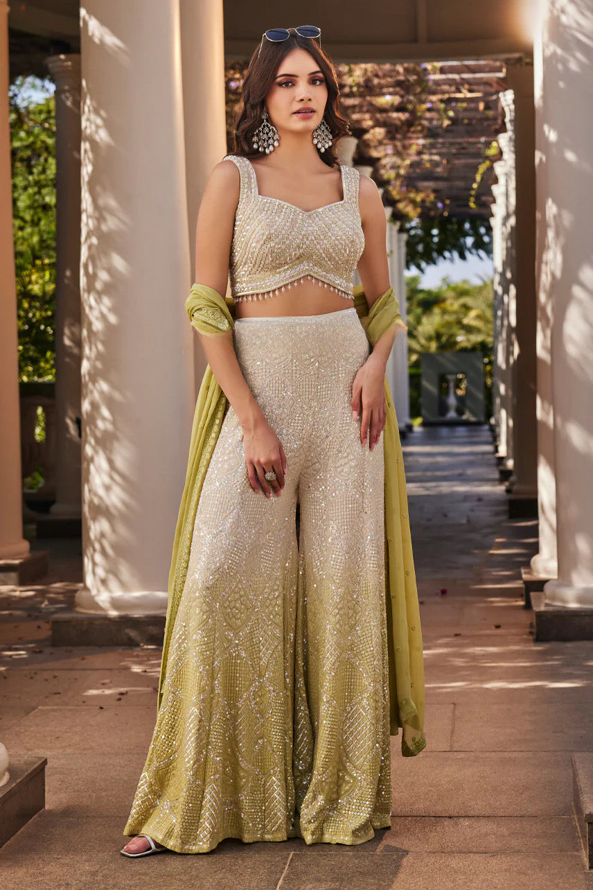 Pearl Lime Sharara Set
