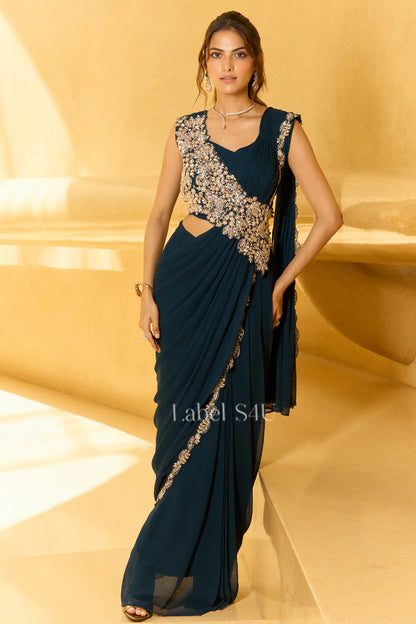 Emerald Radiance Saree Set