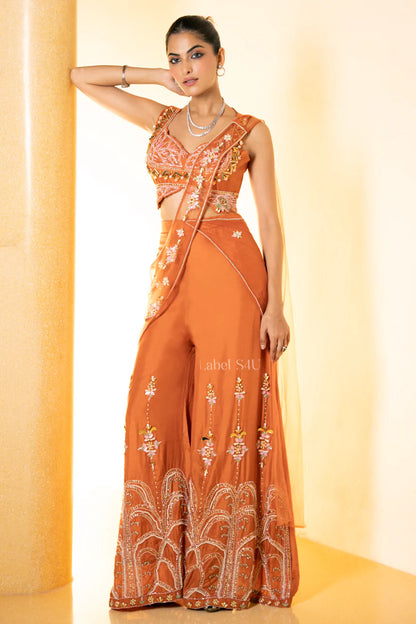 Amber Bloom Sharara Set
