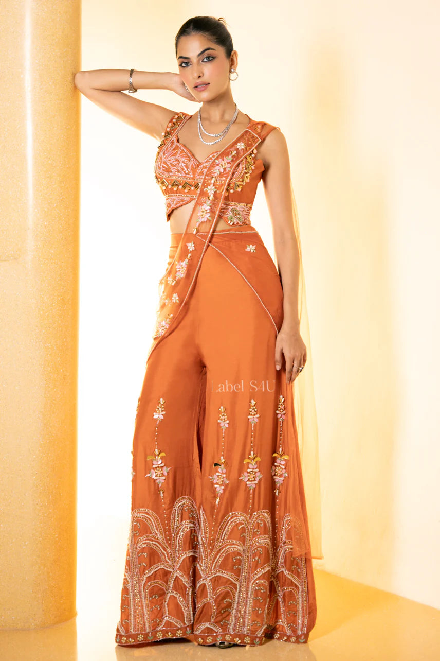 Amber Bloom Sharara Set