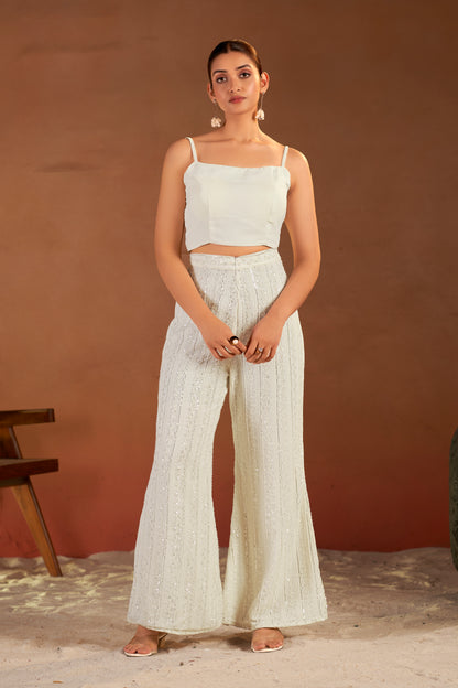 White Feather Suit Set