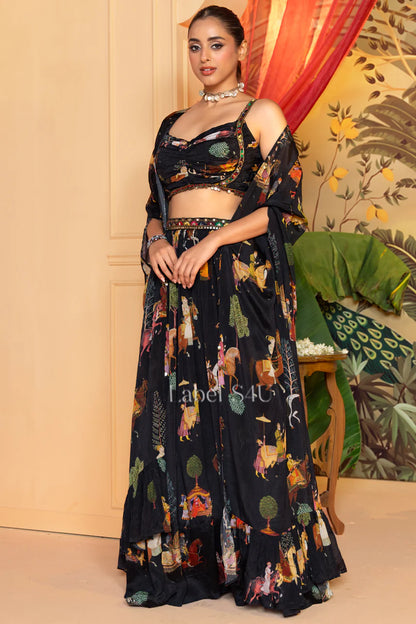 Noir Royal Tales Lehenga Set