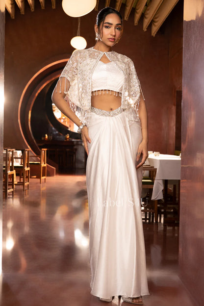 Ivory Crystal Cape Drape Set
