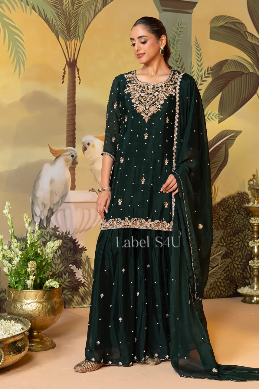 Emerald Mirror Sharara Set
