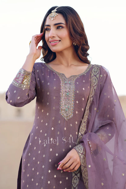 Mauve Royale Sharara Set
