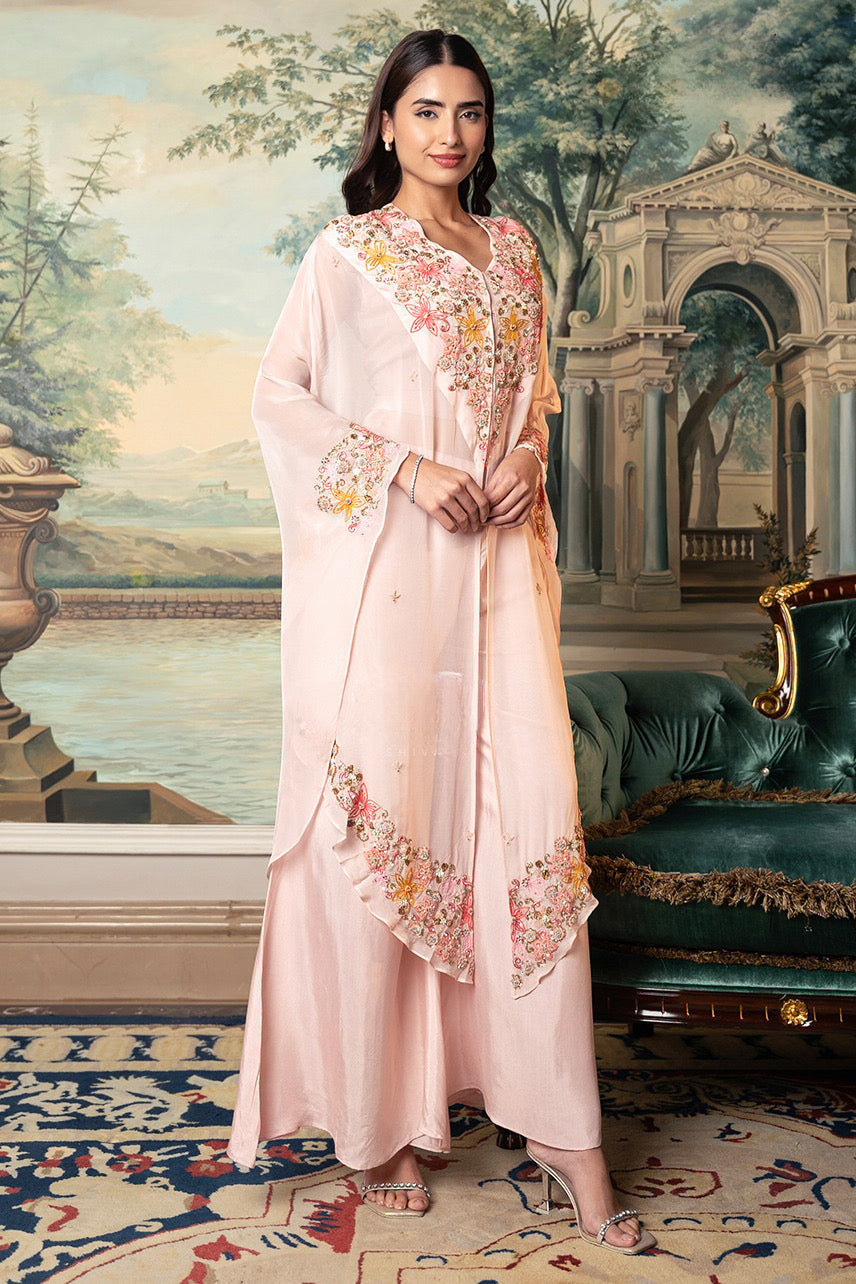 Peach Petal Cape Set