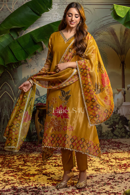 Golden Bloom Kurta Set