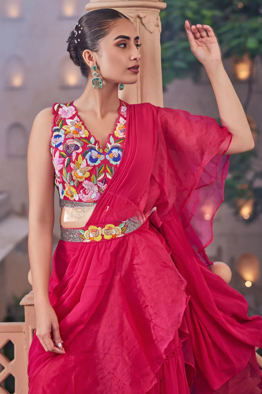 Fuchsia Garden Drape Set