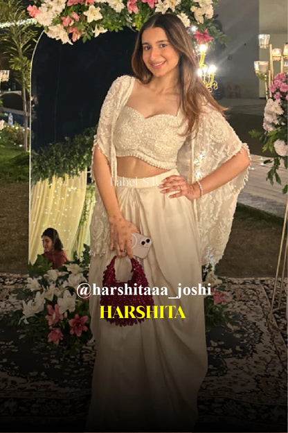 White Sequin Drape Set