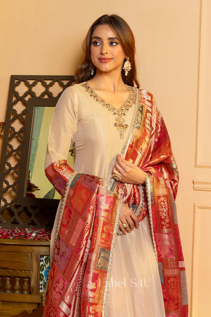 Anarkali Suit with Banarasi Dupatta
