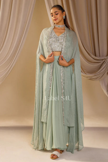 Mint Crystal Drape Set