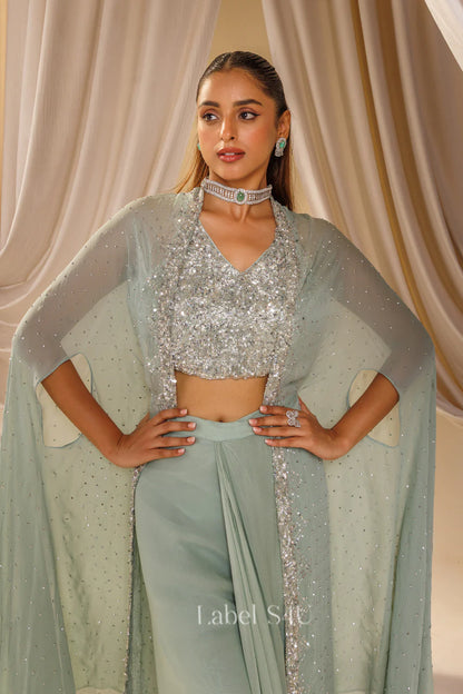 Mint Crystal Drape Set