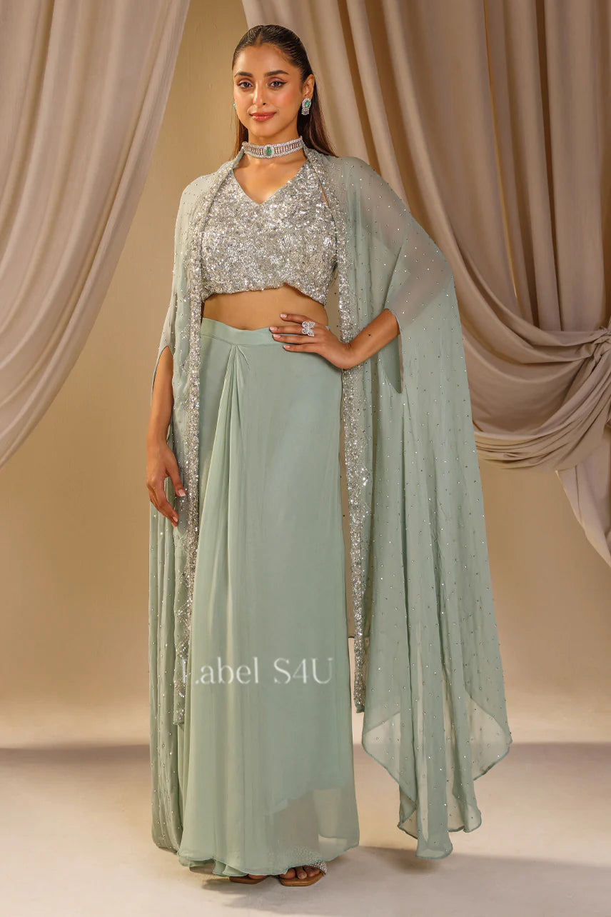 Mint Crystal Drape Set
