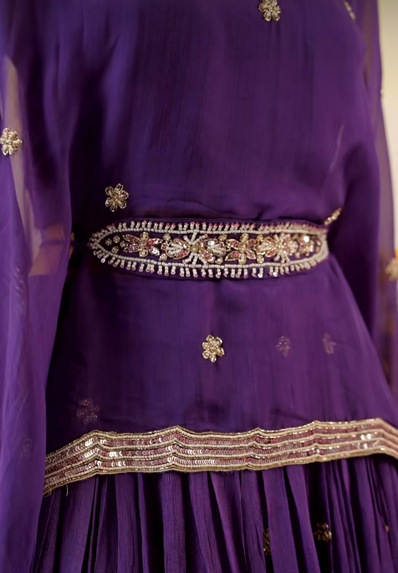 Royal Amethyst Kaftan Lehenga Set