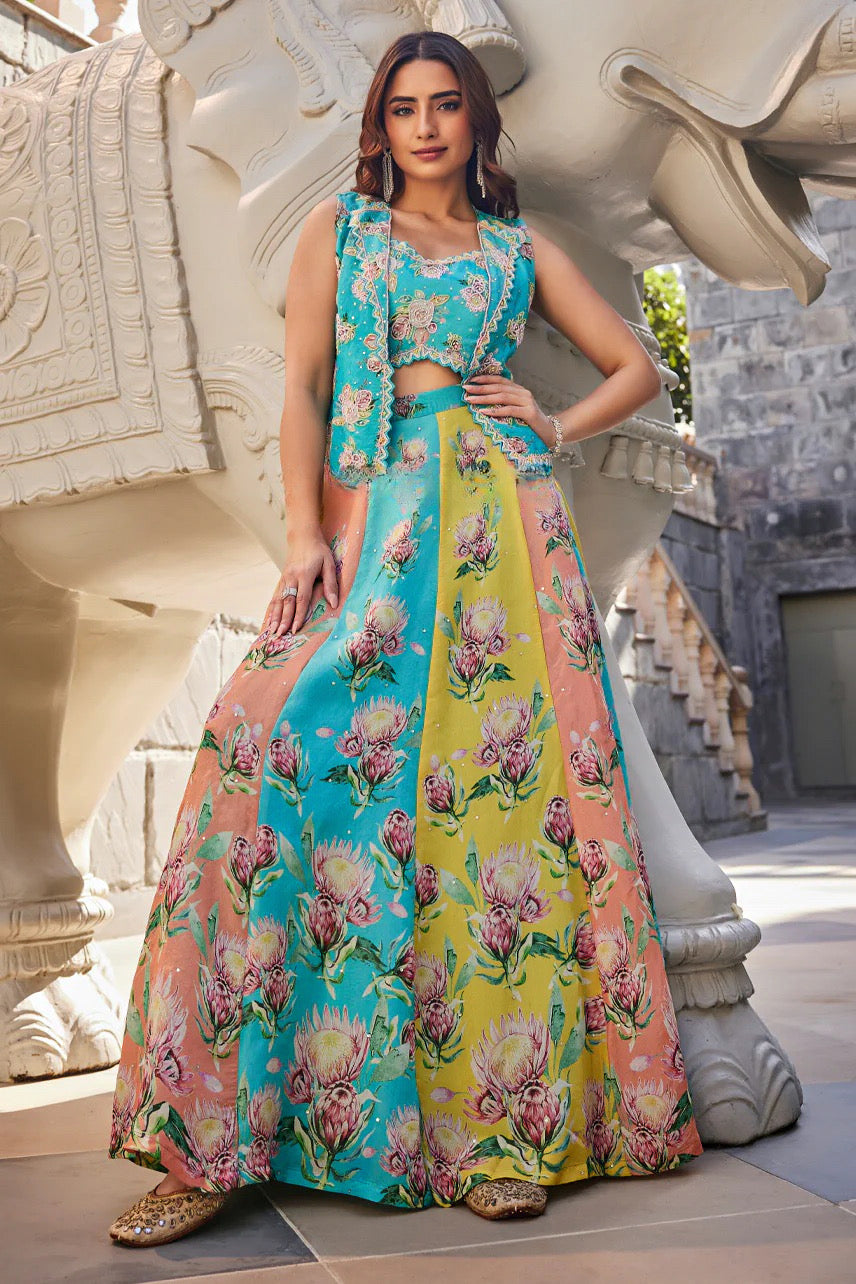 Floral Multicolor Lehenga Set