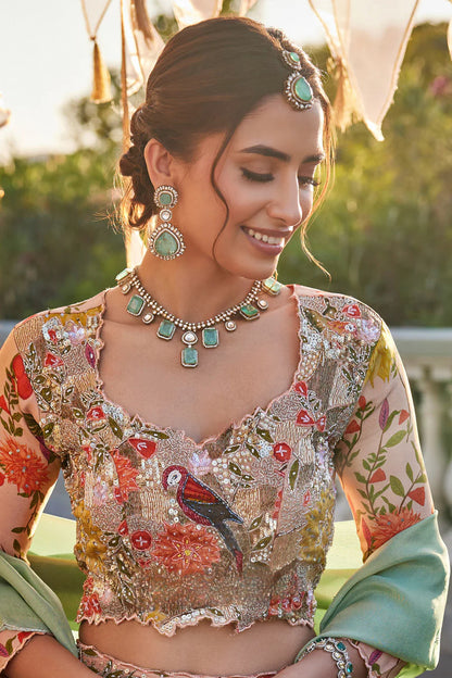 Aqua Bloom Lehenga Set