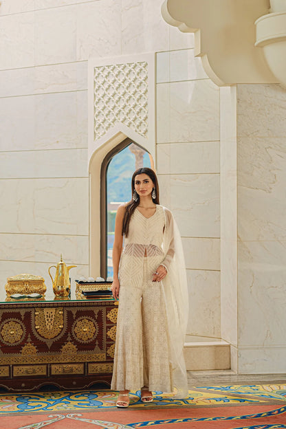 Ivory Sequin Palazzo Set