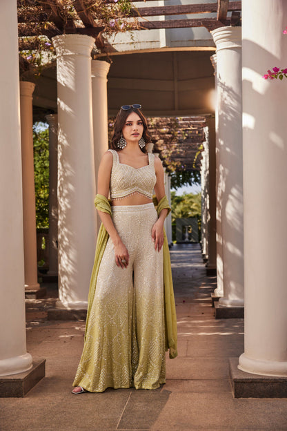 Pearl Lime Sharara Set