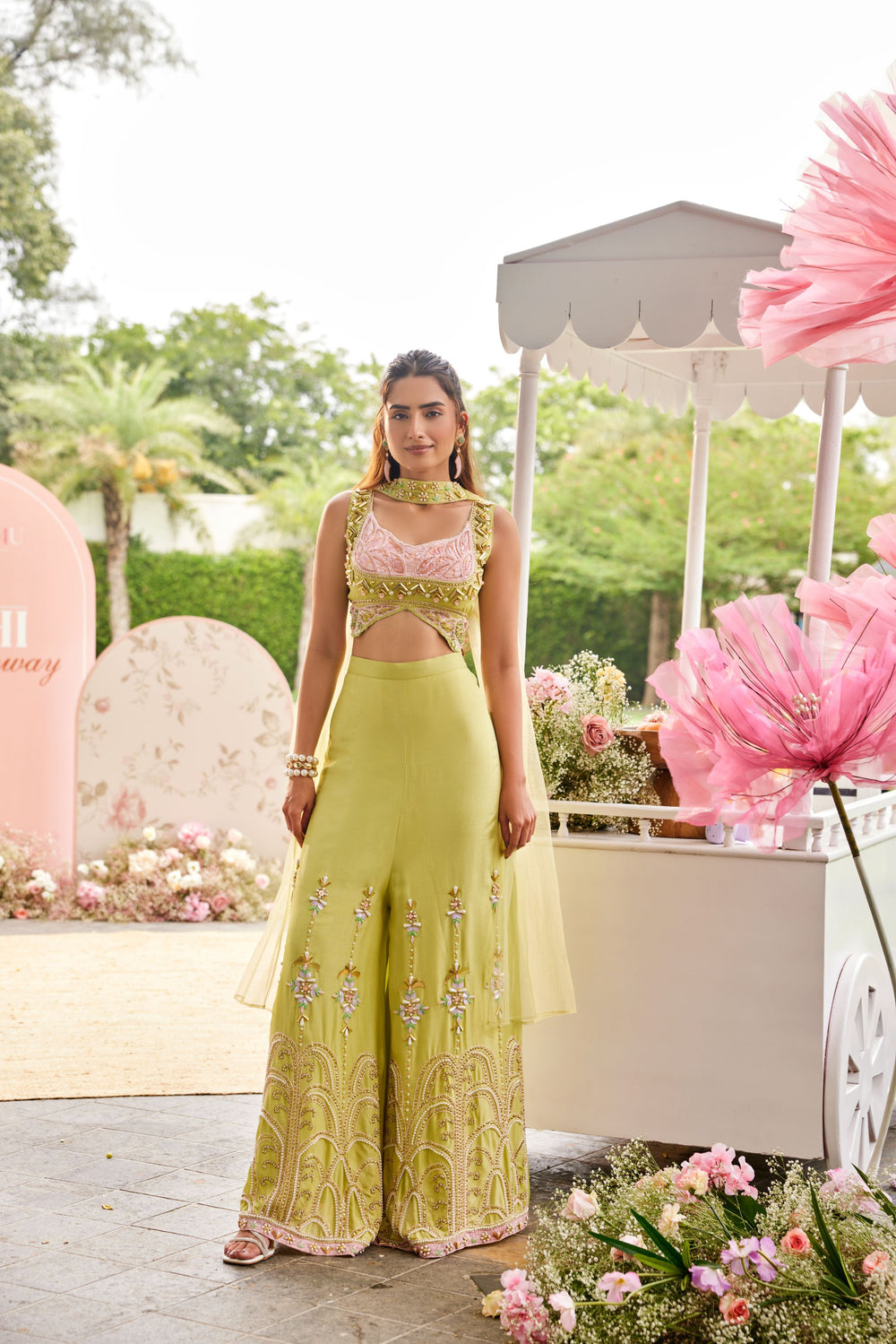 Lime Blossom Sharara Set