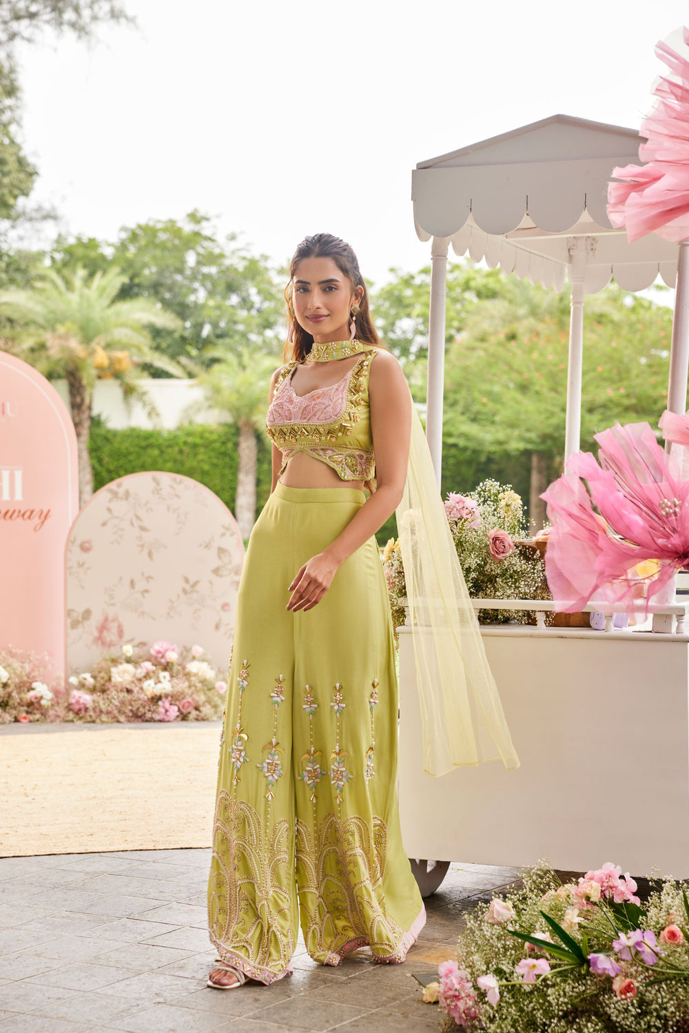 Lime Blossom Sharara Set