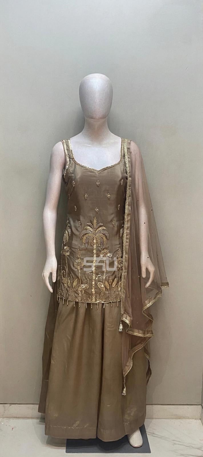 Golden Palm Sharara Set