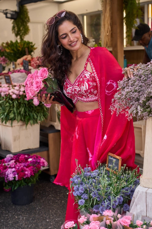 Fuchsia Bloom Lehenga Set