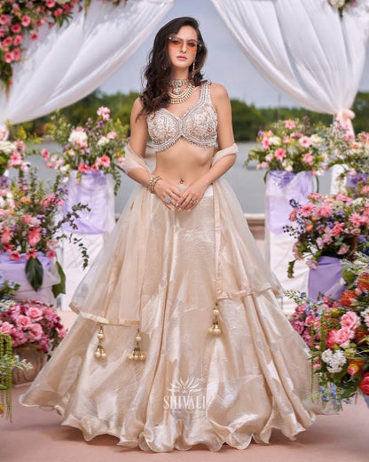 Champagne Bloom Bridal Lehenga