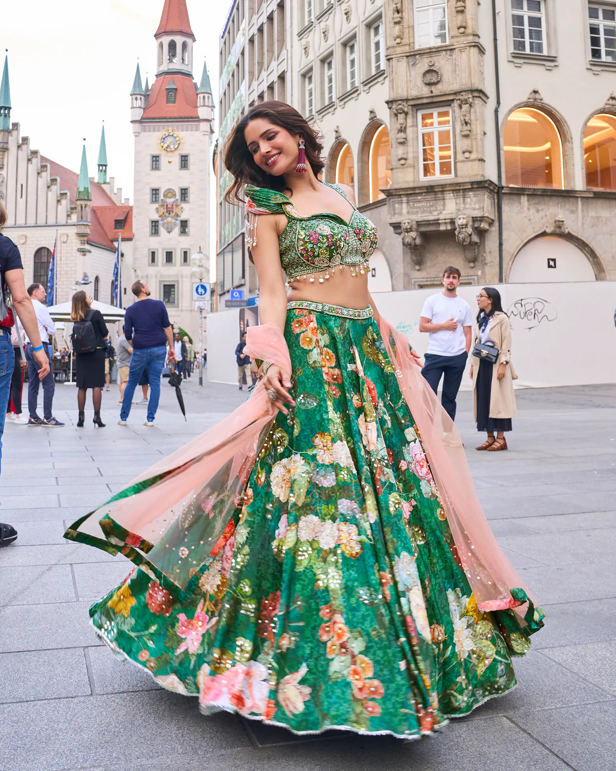 Emerald Blossom Lehenga Set