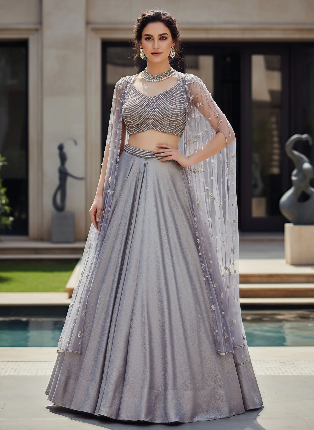 Silver Aura Lehenga Set