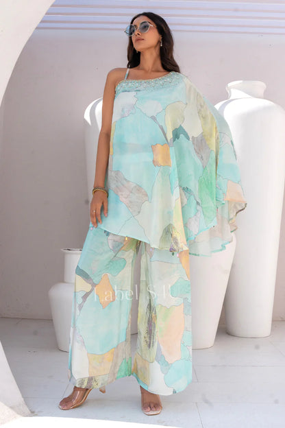 Aqua Pastel Kaftan Set
