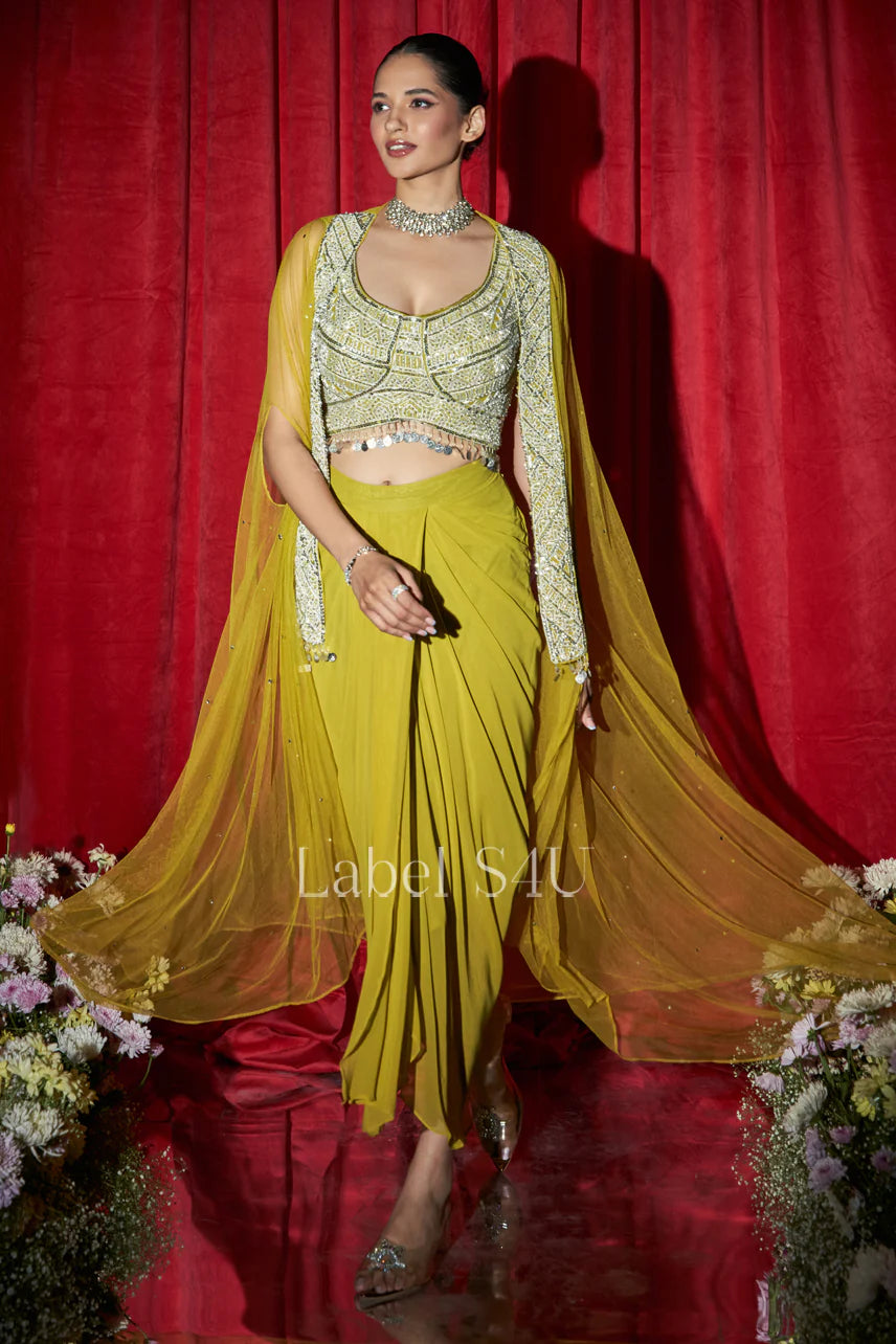 Sunlit Lime Sharara Set