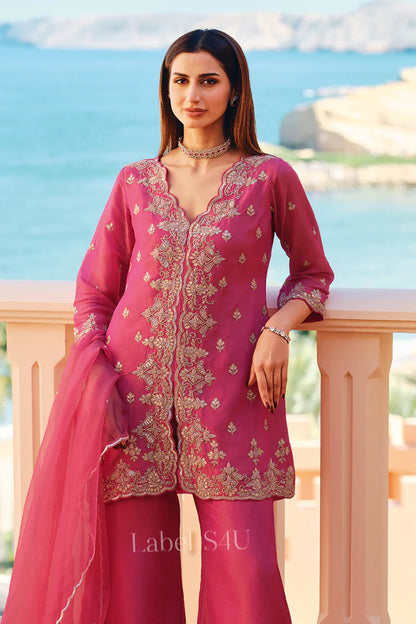 Pink Zari Kurta Set
