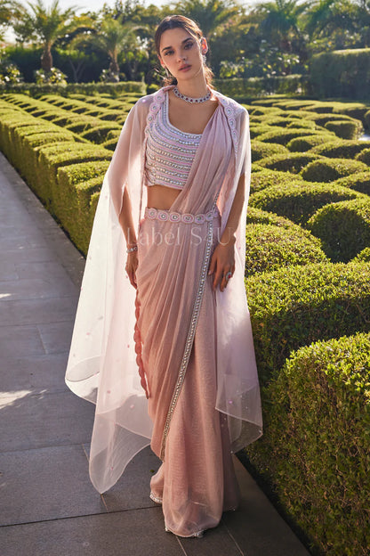 Blush Pearl Drape Saree
