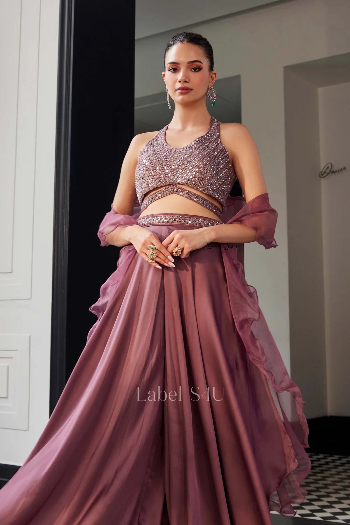 Blush Sparkle Lehenga